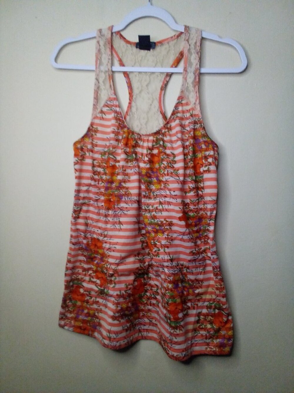 Lolli Blouse Women L Sleeveless Lace Boho Feminine Floral